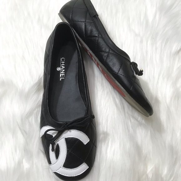 Chanel 883 Black Quilted Ballet Flats 